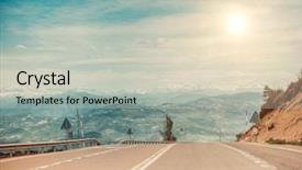  Presentation with blind curve road and - Audience pleasing theme consisting of  backdrop and a  colored foreground