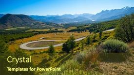  Presentation with chilean - Beautiful theme featuring curved-asphalt-road-named-carretera backdrop and a tawny brown colored foreground