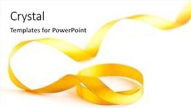  Presentation with white gold - Cool new PPT theme with curved gold silk ribbon isolated backdrop and a white colored foreground