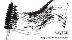  Presentation with brush stroke - PPT theme featuring curved line - stroke of black mascara background and a white colored foreground