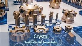  Presentation with cutting tools engineering milling - PPT layouts enhanced with centres to perform milling operations background and a ocean colored foreground