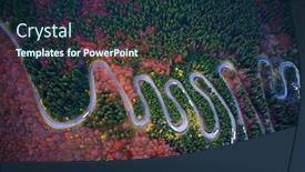  Presentation with transylvania - Presentation theme featuring curved-road-trough-the-colorful background and a tawny brown colored foreground