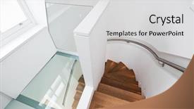  Presentation with amazing - Cool new presentation theme with curved wall - amazing wooden staircase with glass backdrop and a light gray colored foreground