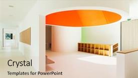  Presentation with architecture - Theme with curved wall - new architecture interior modern school background and a lemonade colored foreground