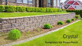  Presentation with british columbia canada - PPT layouts consisting of curved wall - outdoor landscape garden in north background and a gold colored foreground