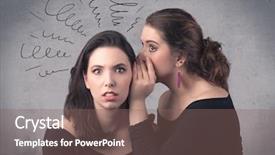  Presentation with teen girl - PPT layouts consisting of curves spirals on grey wall background and a violet colored foreground