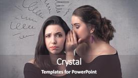  Presentation with teen girl tech - PPT layouts enhanced with curves spirals on grey wall background and a  colored foreground