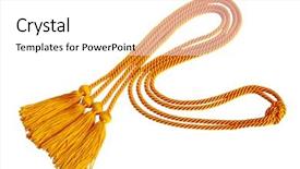  Presentation with graduation - Slide set with curvy graduation honor cord isolated background and a white colored foreground