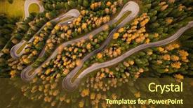  Presentation with forest road - Audience pleasing PPT layouts consisting of curvy road in atumn forest backdrop and a tawny brown colored foreground