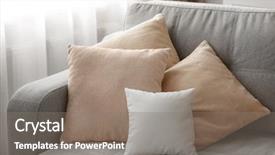  Presentation with blank - Audience pleasing presentation design consisting of cushion - blank soft pillow on sofa backdrop and a gray colored foreground
