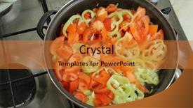  Presentation with hungarian women - Presentation theme with cusine - cooking vegetable lecho hungarian dish background and a  colored foreground