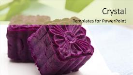  Presentation with sweet potato - Theme consisting of cusine - delicious cakes made of purple background and a yellow colored foreground