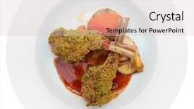  Presentation with manufacturingsteel plate - Cool new presentation with cusine - grilled rack of lamb backdrop and a  colored foreground