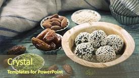  Presentation with matcha - Beautiful slide set featuring cusine - matcha energy balls from dates backdrop and a  colored foreground