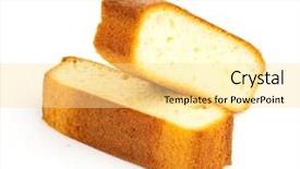  Presentation with cake - Cool new slides with custard apple - sponge cake on white background backdrop and a blonde colored foreground