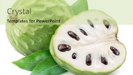  Presentation with fruit - Slide set featuring custard-apple-or-cherimoya-fruit background and a  colored foreground