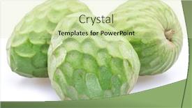  Presentation with custard apple kulfi - PPT theme with custard-apples-isolated-on-white background and a soft green colored foreground