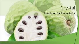  Presentation with fruit - Slides enhanced with custard-apples-or-cherimoya-fruits background and a  colored foreground