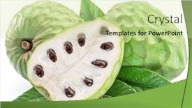  Presentation with fruit - Presentation with custard-apples-or-cherimoya-fruits background and a soft green colored foreground