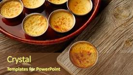  Presentation with creme caramel dessert - Beautiful slides featuring custard creme caramel flan dessert backdrop and a  colored foreground