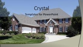  Presentation with luxury car - Colorful presentation theme enhanced with custom cars - luxury brick home in suburbs backdrop and a light blue colored foreground