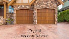  Presentation with garage car - Amazing PPT layouts having custom cars - two-car garage on a sunny backdrop and a coral colored foreground