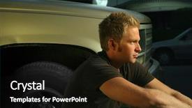  Presentation with night - Presentation having custom cars - young man sitting by his background and a black colored foreground