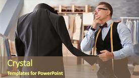  Presentation with mannequin - Slide set with custom check - mature man checking jacket background and a  colored foreground