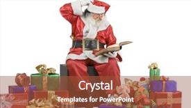  Presentation with santa - Amazing presentation theme having custom check - real santa claus portrait checking backdrop and a red colored foreground