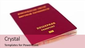  Presentation with european union - Presentation design consisting of biker sitting on vintage custom motorcycle outdoor lifestyle portrait background and a gray colored foreground