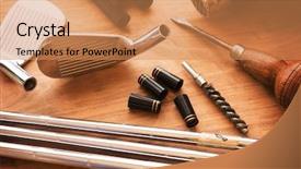  Presentation with custom - Slide set featuring custom golf clubs or club background and a coral colored foreground