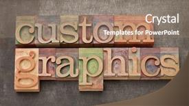  Presentation with custom - PPT layouts enhanced with custom graphics - text in vintage letterpress wood type on a grunge metal background background and a coral colored foreground