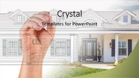  Presentation with custom - Audience pleasing PPT layouts consisting of custom house design with gradation backdrop and a light gray colored foreground