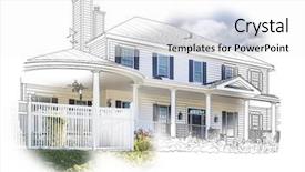  Presentation with white house - Slide set featuring custom house drawing and photo background and a white colored foreground