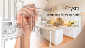  Presentation with kitchen design - Cool new slide deck with custom kitchen design with gradation backdrop and a lemonade colored foreground