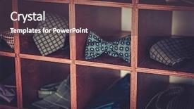  Presentation with fixing his black bow tie - PPT theme with custom made bow ties and neckties background and a tawny brown colored foreground