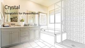  Presentation with custom - Presentation theme enhanced with custom master bathroom design drawing background and a lemonade colored foreground