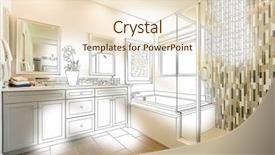  Presentation with custom - Colorful presentation theme enhanced with custom master bathroom photo with brush stroke to design drawing backdrop and a lemonade colored foreground