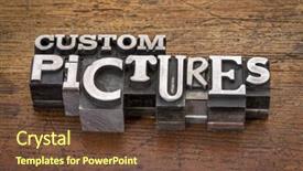  Presentation with custom - Audience pleasing presentation design consisting of custom pictures words in mixed vintage metal type printing blocks over grunge wood backdrop and a tawny brown colored foreground