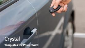  Presentation with ownership - Presentation design featuring unlock customer - transportation and ownership concept background and a  colored foreground