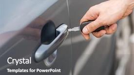  Presentation with car key - Presentation theme consisting of unlock customer - transportation and ownership concept background and a  colored foreground