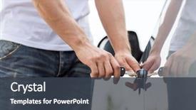  Presentation with unlock - Slide deck having unlock customer - transportation and ownership concept background and a tawny brown colored foreground