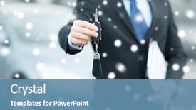  Presentation with car key - Audience pleasing presentation theme consisting of unlock customer - transportation and ownership concept backdrop and a teal colored foreground