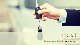  Presentation with car key - Amazing presentation design having unlock customer - transportation and ownership concept backdrop and a cream colored foreground