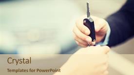  Presentation with ownership - Theme having customer and salesman with car background and a cream colored foreground