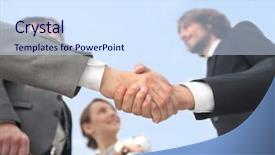  Presentation with appreciation business - Slide deck with customer appreciation - team looking at a business background and a sky blue colored foreground