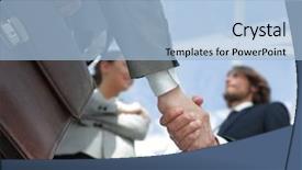  Presentation with appreciation business - Colorful slide deck enhanced with customer appreciation - team looking at a business backdrop and a light blue colored foreground