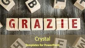  Presentation with thank - Presentation theme featuring customer appreciation - wooden blocks with the text background and a coral colored foreground