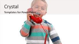  Presentation with red telephone - Amazing slide set having customer behavior - complaining and screaming backdrop and a  colored foreground