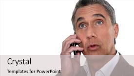  Presentation with egyptian man in make up - Theme with customer behavior - confused man making telephone call background and a light gray colored foreground